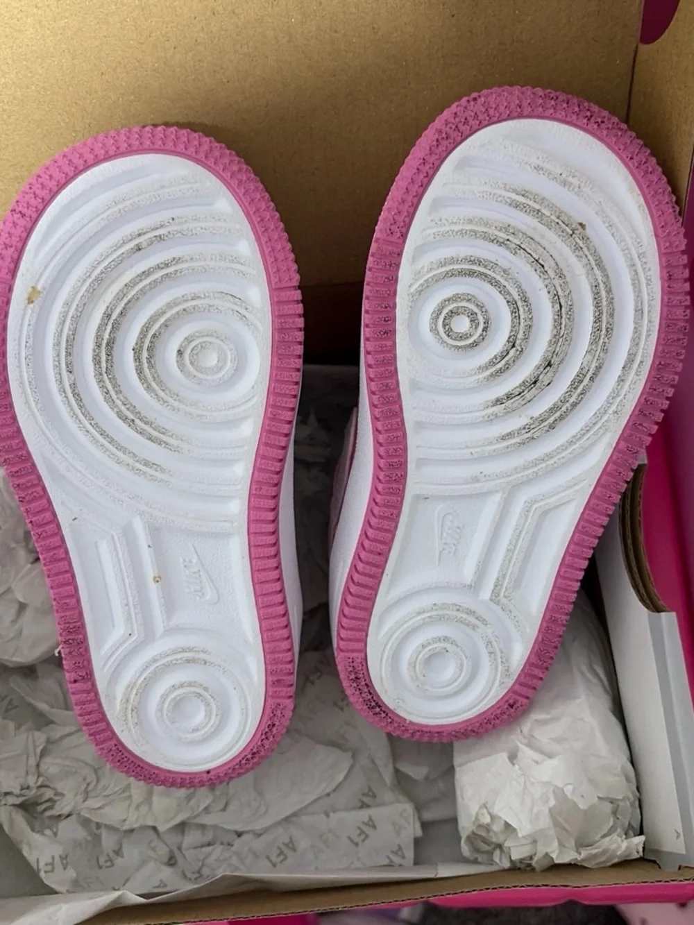 Nike Kids Pink and White Lace-Up Sneakers